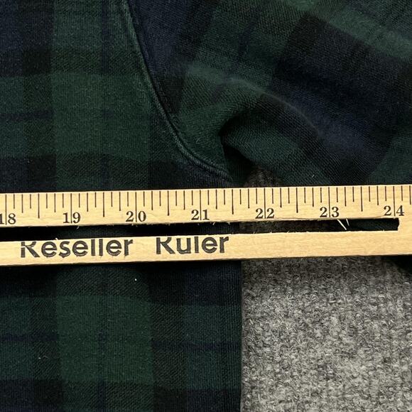 Polo Ralph Lauren Pullover Mens Medium Green Black Watch Plaid Fleece 1/4 Zip - Picture 7 of 8
